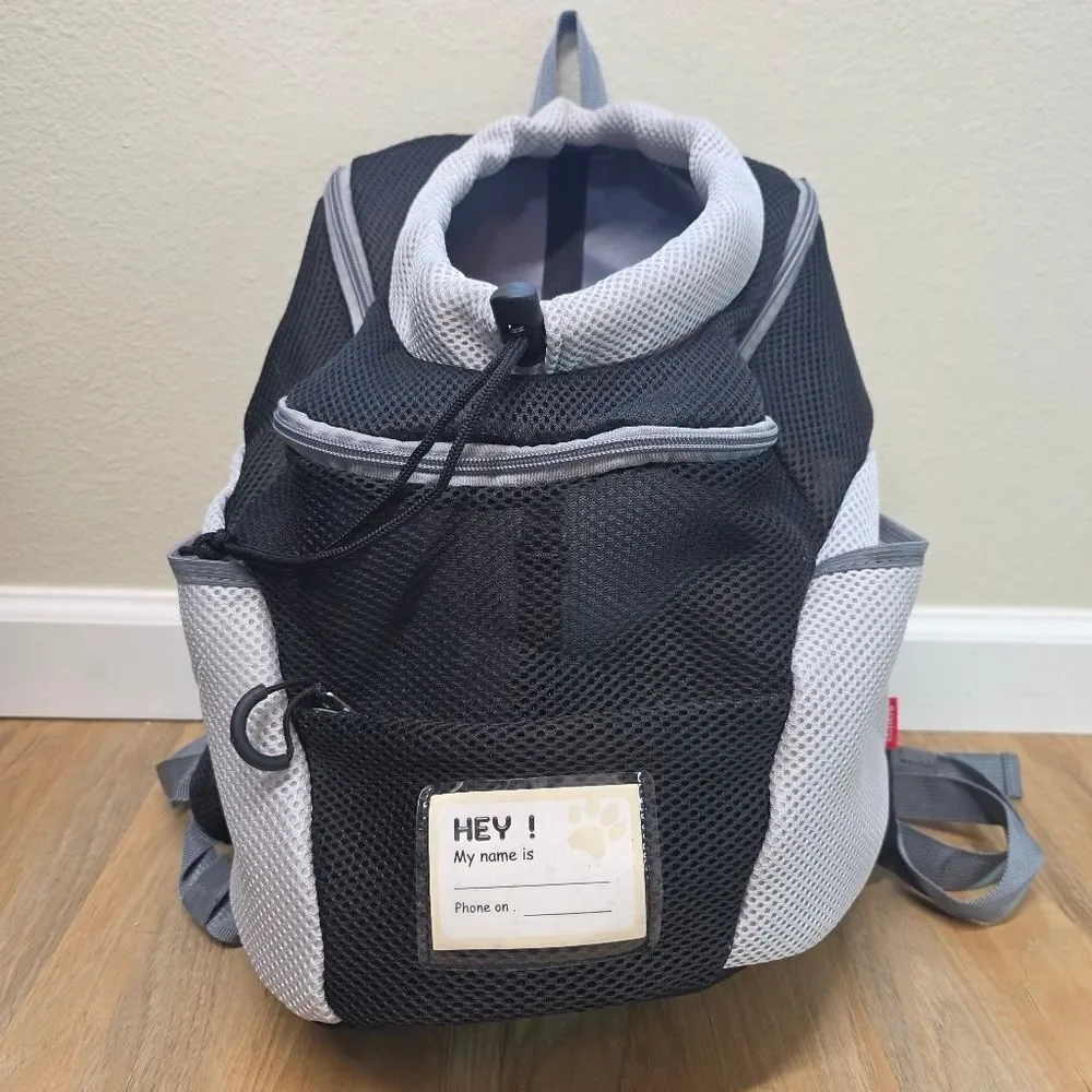 🔸️NWT Gray & Black Breathable Small Pet Travel Carrier Backpack